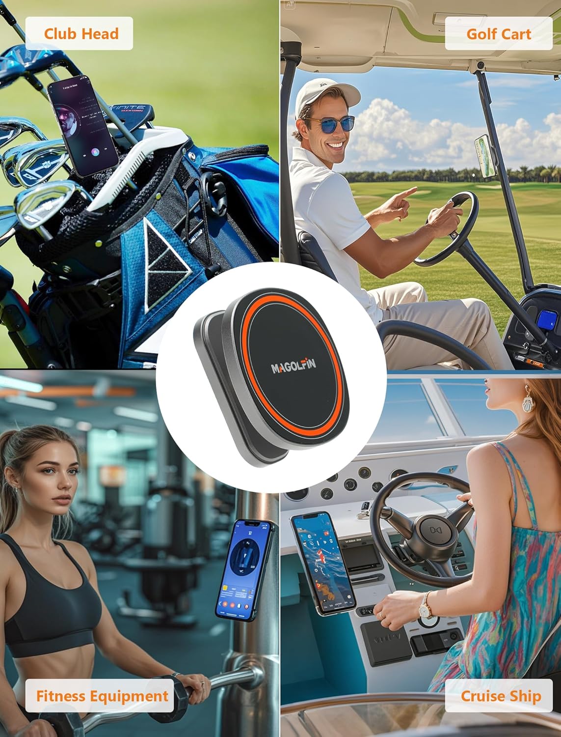 Aluminum Alloy Magnetic Phone Holder for Gym with N52 Magnets, Gym Accessories Compatible with MagSafe iPhone 17 Pro Max Plus 16 15 14 13 12, Home Gym Accessories, Gym Gifts for Men
