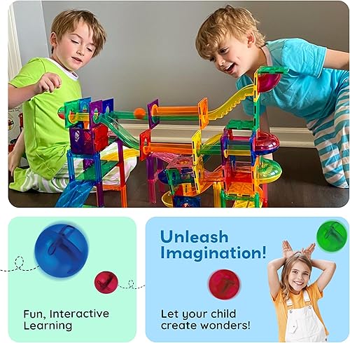 Miniatura 37 de PicassoTiles Paquete de expansión magnético de mármol para bloques de construcción de azulejos magnéticos, kit de juguetes de construcción