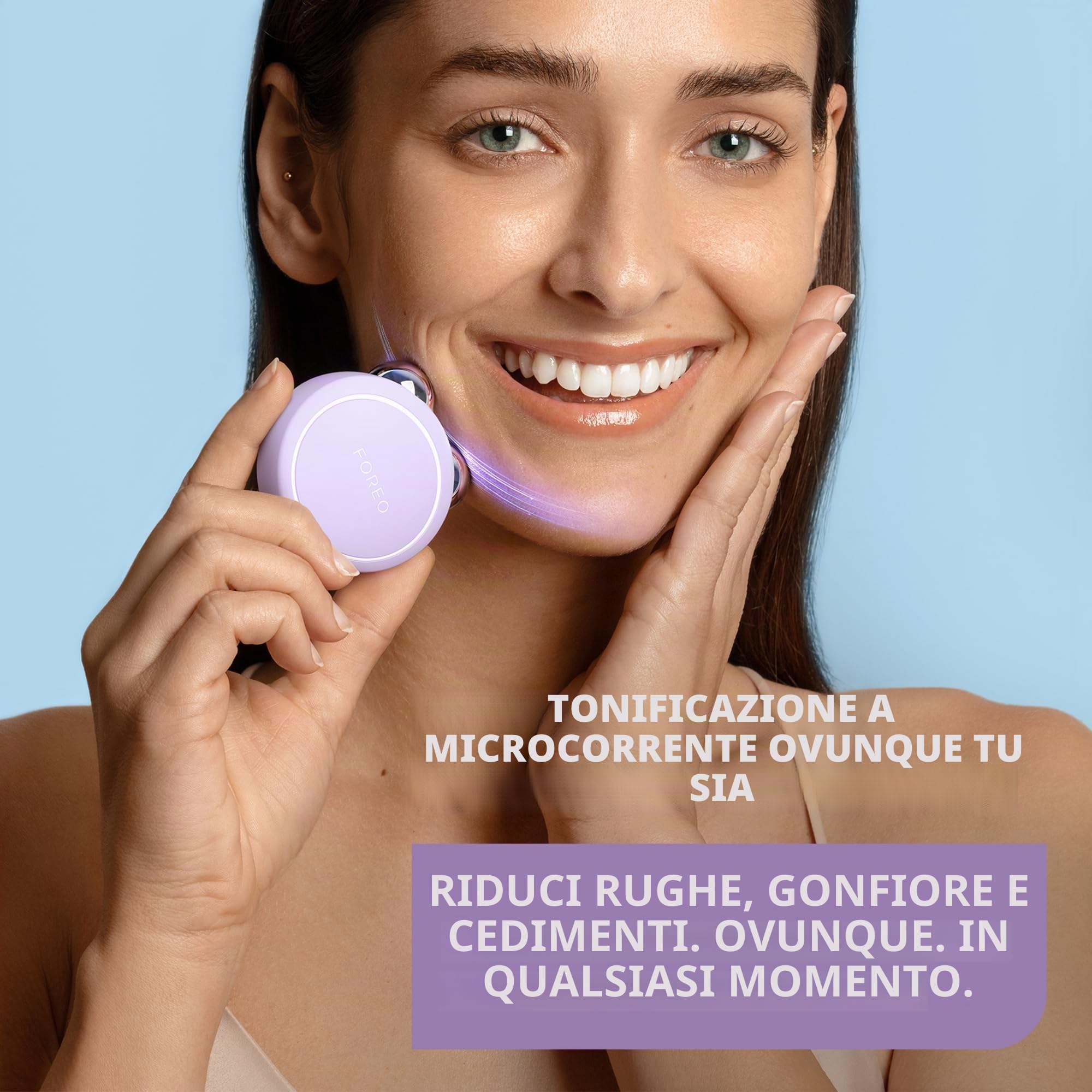 Foreo Bear 2 Go Toning Face Massager Travel Size, Anti-Wrinkle, Anti-Age, Face Massager Lifting, Firming and Redefining, Compact Device, Lavender | Microcurrent Face Device, Massager, Travel Face, Lifting, Toning, Skincare, Lymphatic Drainage