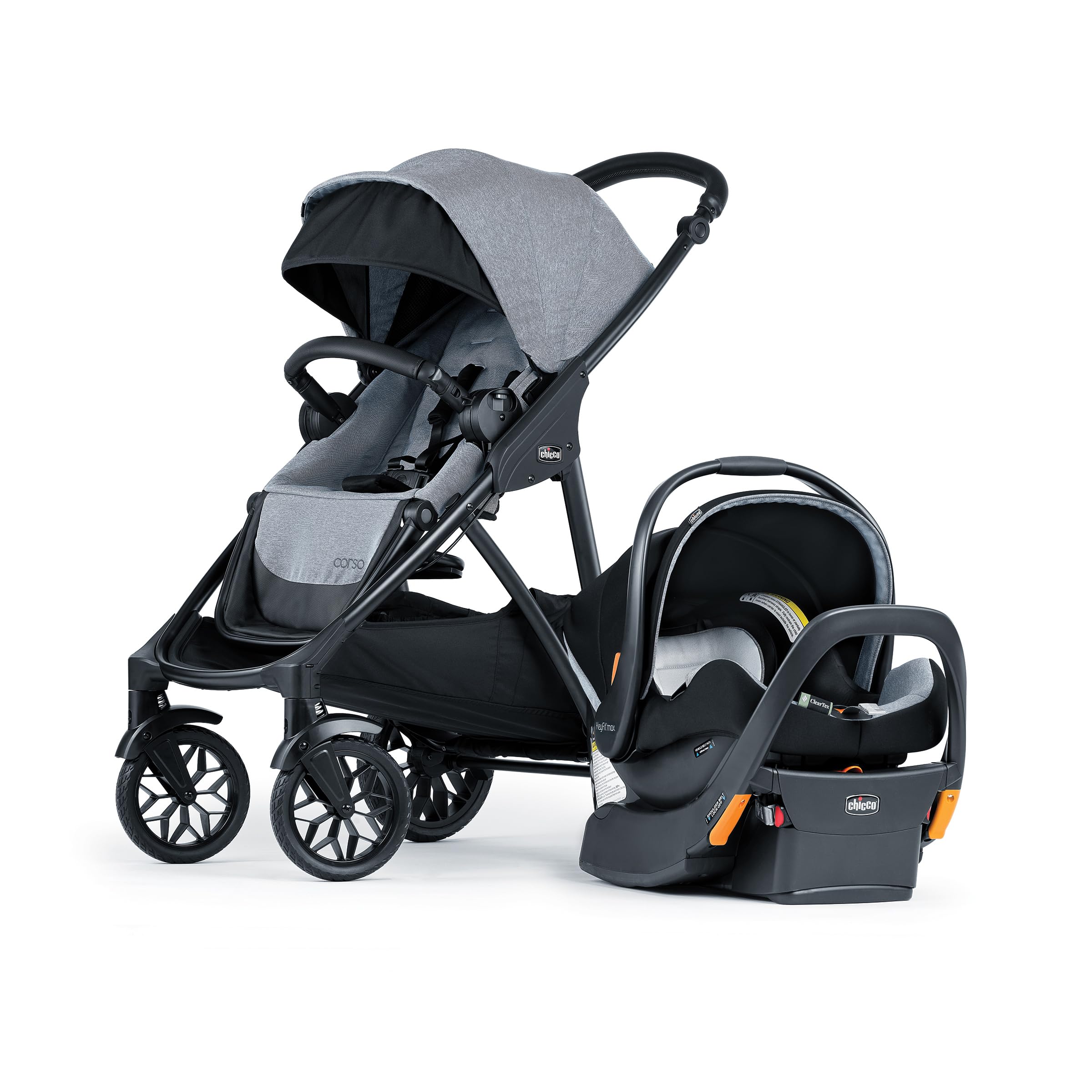 Photo 1 of ****Open to show****

Chicco Corso LE ClearTex Modular Travel System, Corso LE Modular Stroller with KeyFit Max ClearTex Infant Car Seat and Base, Canyon/Grey