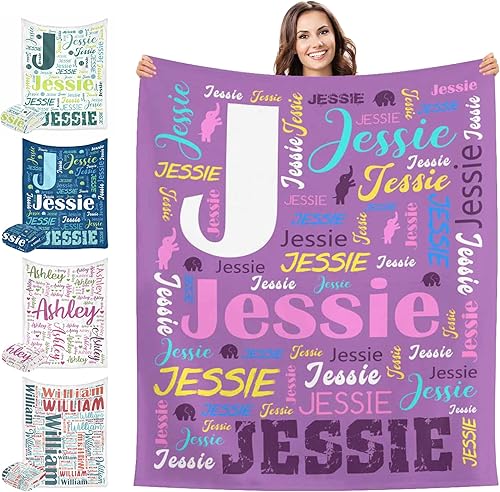 casecoco Mantas de Navidad personalizadas con nombre para adultos y niños, manta de bebé personalizada de forro polar suave, mantas para hombres y