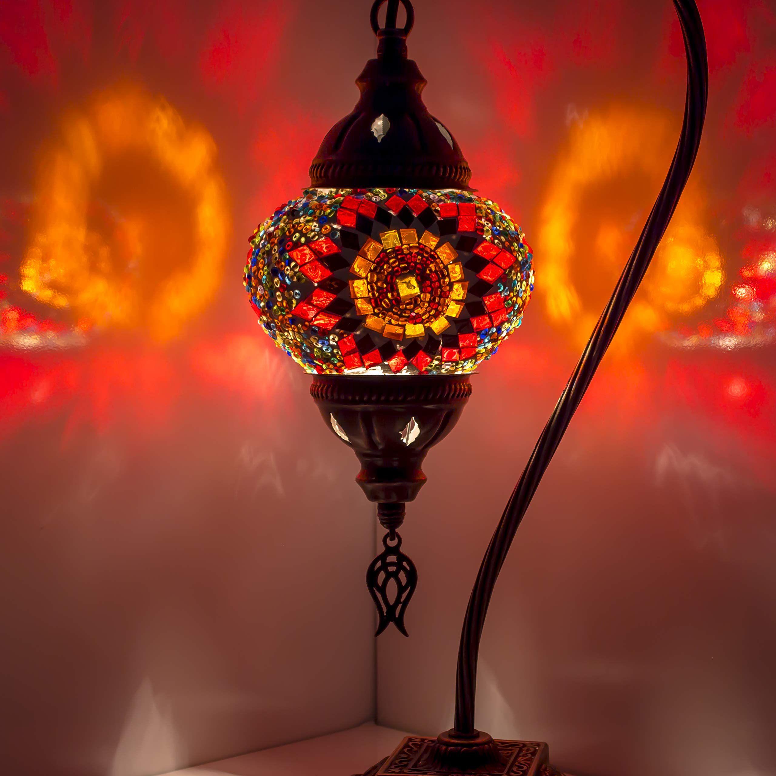 KARALP MOZAIK Gift Hand Made Mosaic Turkish/Moroccan Lantern - Lamp - Lampshade - Table Lamp - Night Lamp - reflected