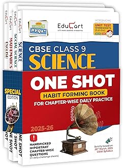 Educart CBSE Class 9 One Shot Question Bank 2025-26 Science, Mathematics, Social Science and English (Updated for 2026 Exam) 4 Book Bundle