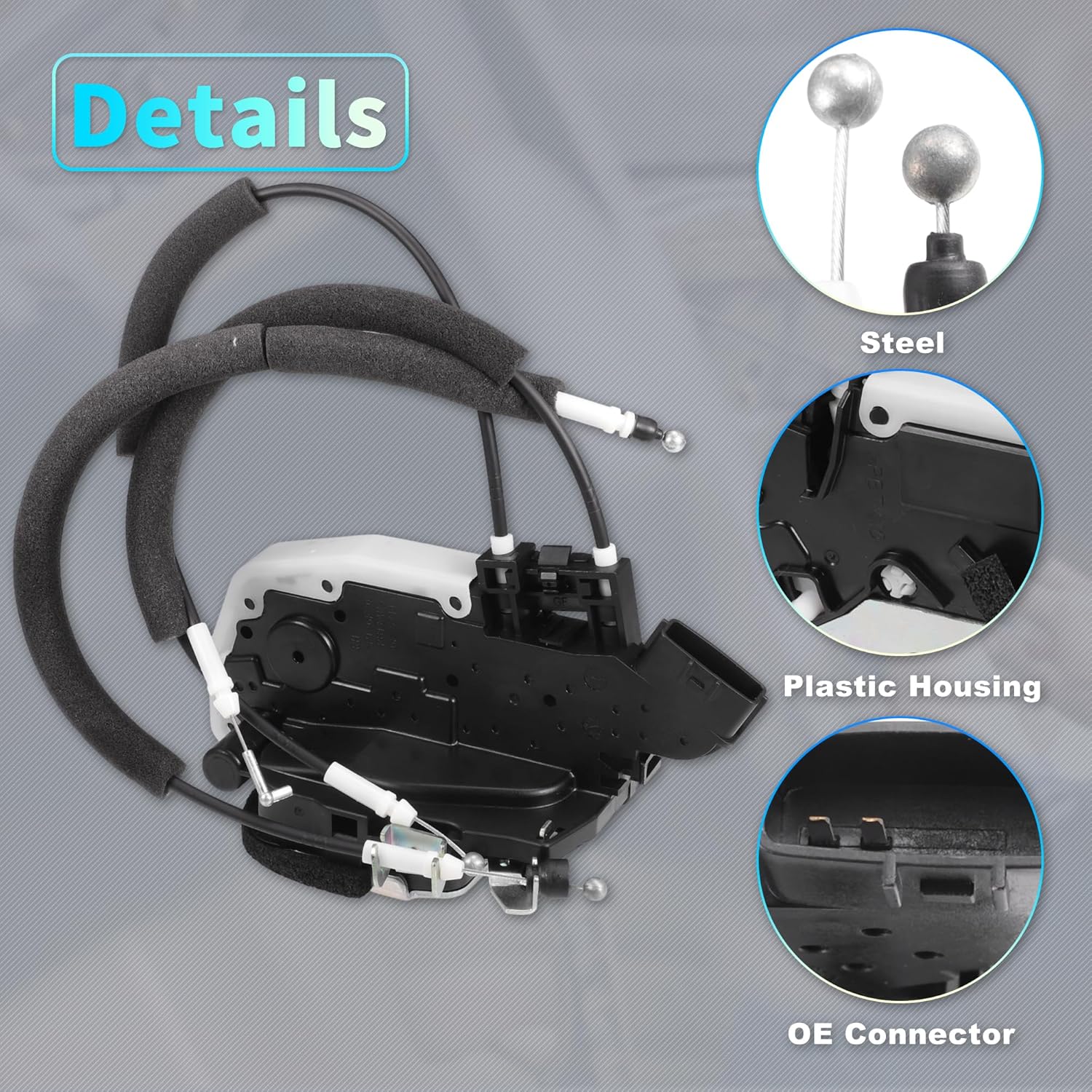 X AUTOHAUX Replacement Rear Right Passenger Side Power Door Lock Actuator Motor with Cable for Nissan Juke 2011-2017 Door Latch Actuator Assembly Replace No.825001KA2A Black