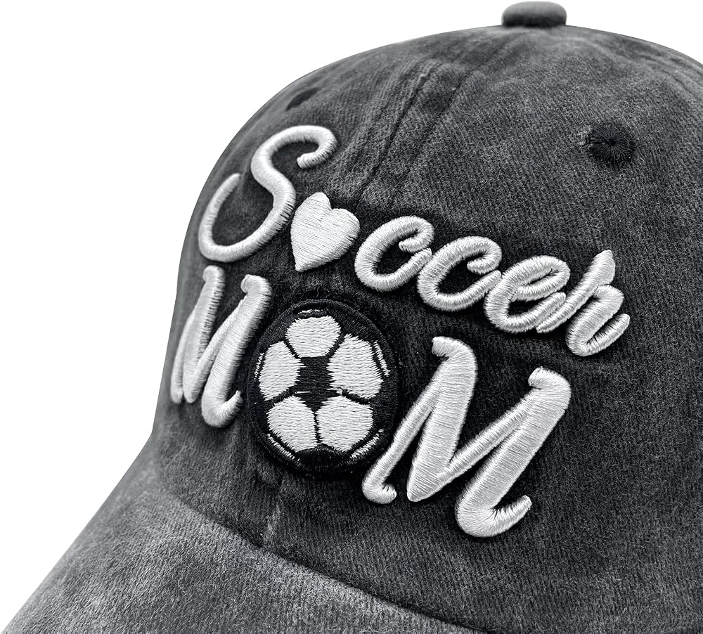 Waldeal Women's Adjustable Embroidered Soccer Mom Hat Washed Baseball Dad Cap