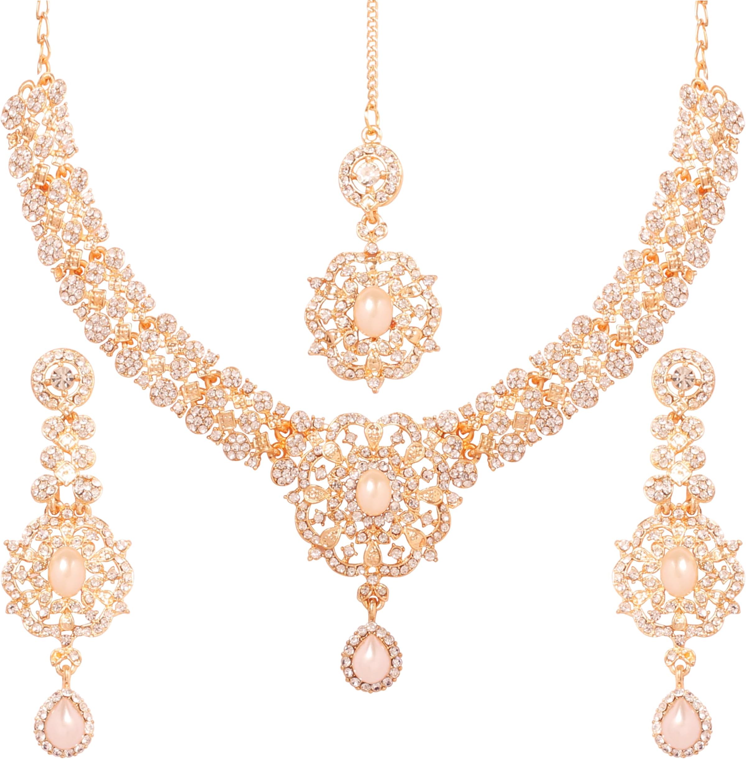 Touchstone Indian Bollywood Enchanting sleek Bracelet Hand Crafted Rhinestone Crystal in Gold or Silver Tone for Women.