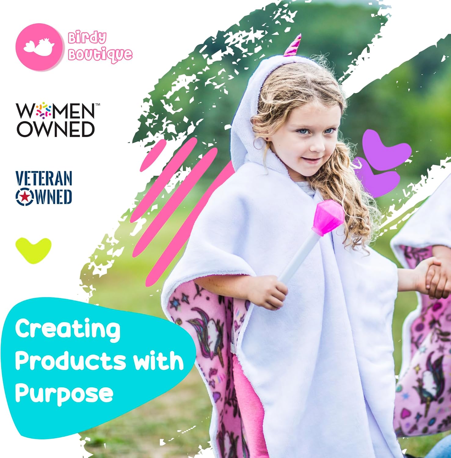 Birdy Boutique Car Seat Poncho for Kids – Reversible Warm Blanket with Hoodie – Safe to Use Over Seat Belts – Easy On, Easy Off, and Doesn’t Impact Seat Performance - Unicorn – One Size - Image 8