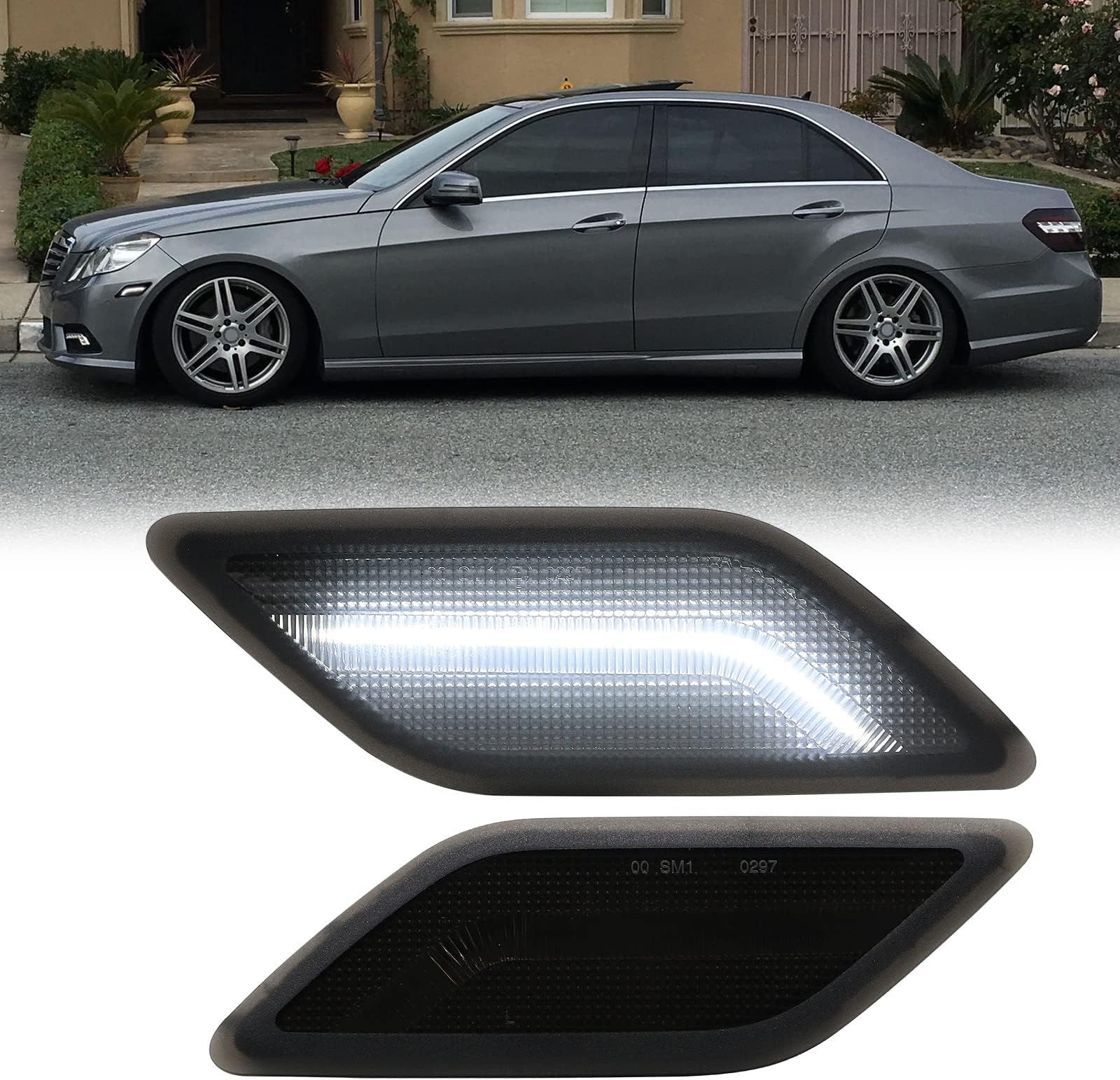 Side Marker Signal Lights Kits LED Compatible with E W212 Sedan&Wagon/for E350 Sedan&Wagon/for E550 Seadan/for E63 AMG Sedan&Wagon 2010-2013/for E400 Hybrid 2013