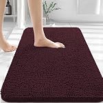 OLANLY Chenille Tapis de bain 20" x 30", Mat de salle de bain en peluche extra douce absorbante, à sec rapide à l'arrière en caoutchouc, tapis de bain lavables en machine pour le plancher de la salle de bains, baignoire et douche, accessoires de décoration à la maison, gris