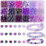 DUQGUHO Perles en verre vert 360 Pcs 8mm Gros trou perles colorées pour bracelet faisant bracelet collier perles en verre Boucle d'oreille cheville DIY Bijoux d'artisanat
