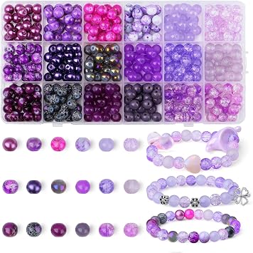 8 mm Halloween Beads Purple Beads with 18 Color Palette