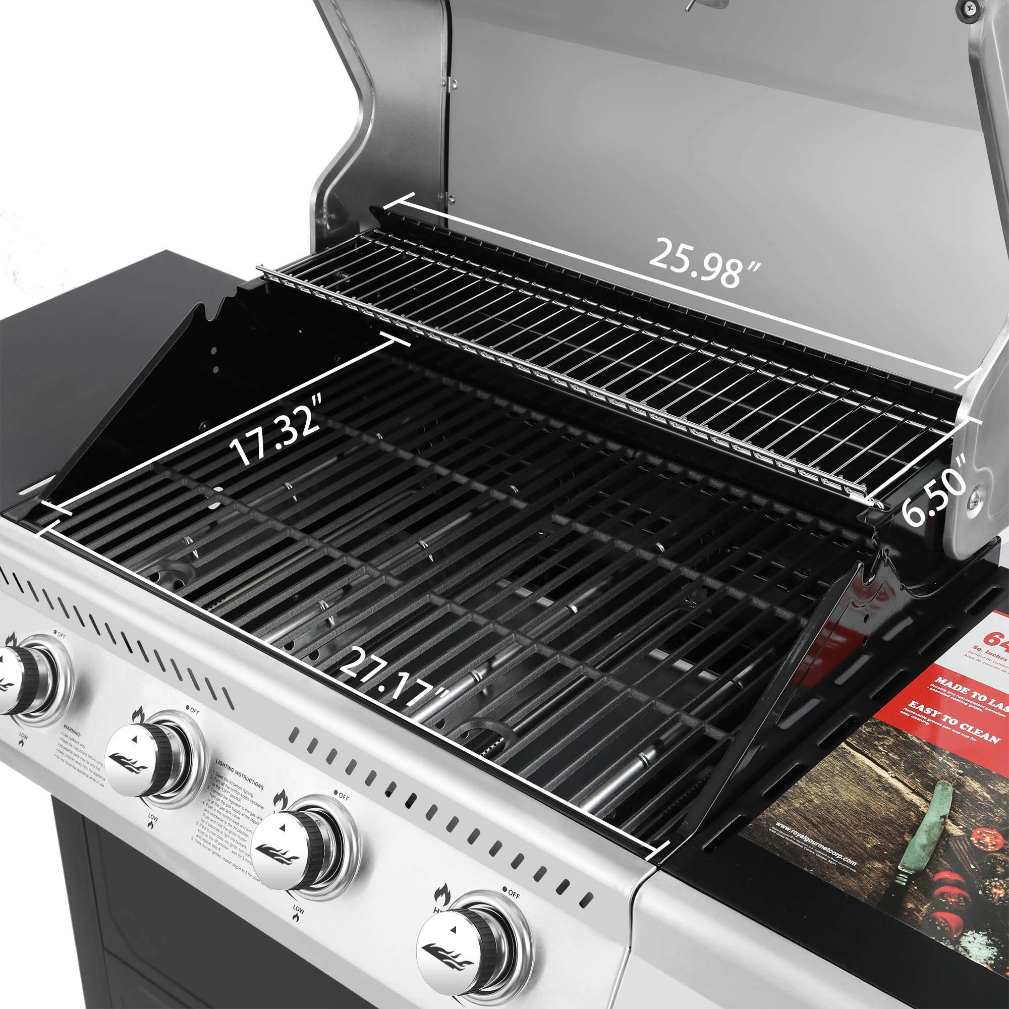 Royal Gourmet GA4400T Stainless Steel 4Burner BBQ Liquid Propane Gas