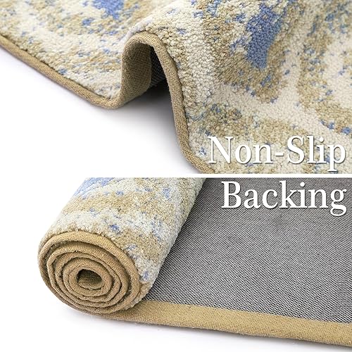 Miniatura 3 de Zacoo Alfombra de área de 5 x 8 pies para sala de estar, alfombra de área abstracta ultra suave, alfombra con estampado geométrico, alfombra moderna