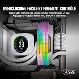 CORSAIR Vengeance RGB DDR5 RAM 32Go (2x16Go) Jusqu'à 6000MHz CL30-36-36-76 1.4V AMD Expo & Intel XMP Mémoire pour Ordinateur de Bureau - Blanc (CMH32GX5M2B6000Z30W) - 5