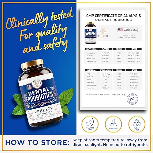 Miniatura 4 de Probióticos orales para dientes y encías  3BN CFU Paracasei, Salivarius K12 Pro B, probióticos dentales de inulina para tratamiento de mal aliento,