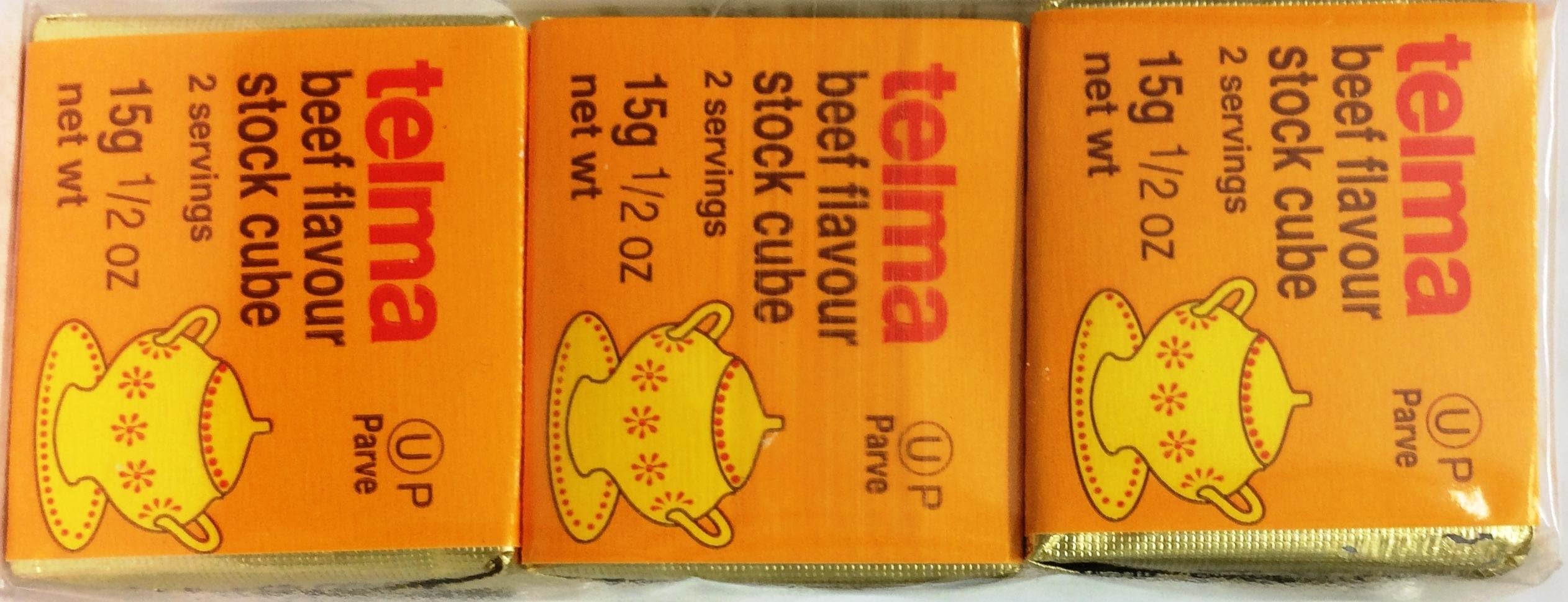 Telma Beef Flavor Stock Cube Kosher For Passover 1.5 oz. Pack of 6.