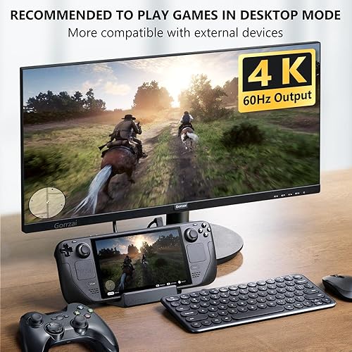 Miniatura 4 de Gorrzai Steam Deck Dock - Steam Deck Docking Station with HDMI 2.0 4K 60Hz, Gigabit Ethernet, 3 USB 3.0 and 100W Charging USB-C Port Compatible with