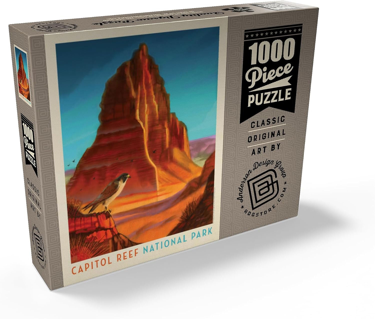 MyPuzzle Capitol Reef National Park: Falcon Roost, Vintage Poster - Premium 1000 Piece Jigsaw Puzzle for Adults