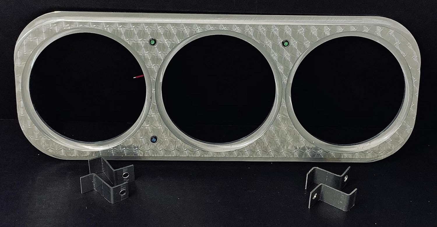 1937 1938 Chevy Car (3) Gauge Quad Dash Insert - Engine Turned Billet Aluminum