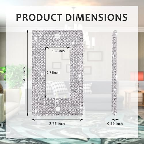 Miniatura 2 de Placa de pared para interruptor de luz, cubierta de tomacorriente, tamaño estándar 4.50 x 2.76 pulgadas, placa de interruptor de luz brillante con