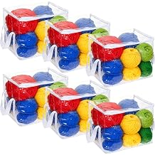 6 Packs Large Yarn Storage Bags, Clear Yarn Storage Organizer with Zippers and Handles Crochet Bag Knitting Bag for Knitting Needles Crochet Hooks Clothing Toys 12.5 * 9.36 * 9.75 inches