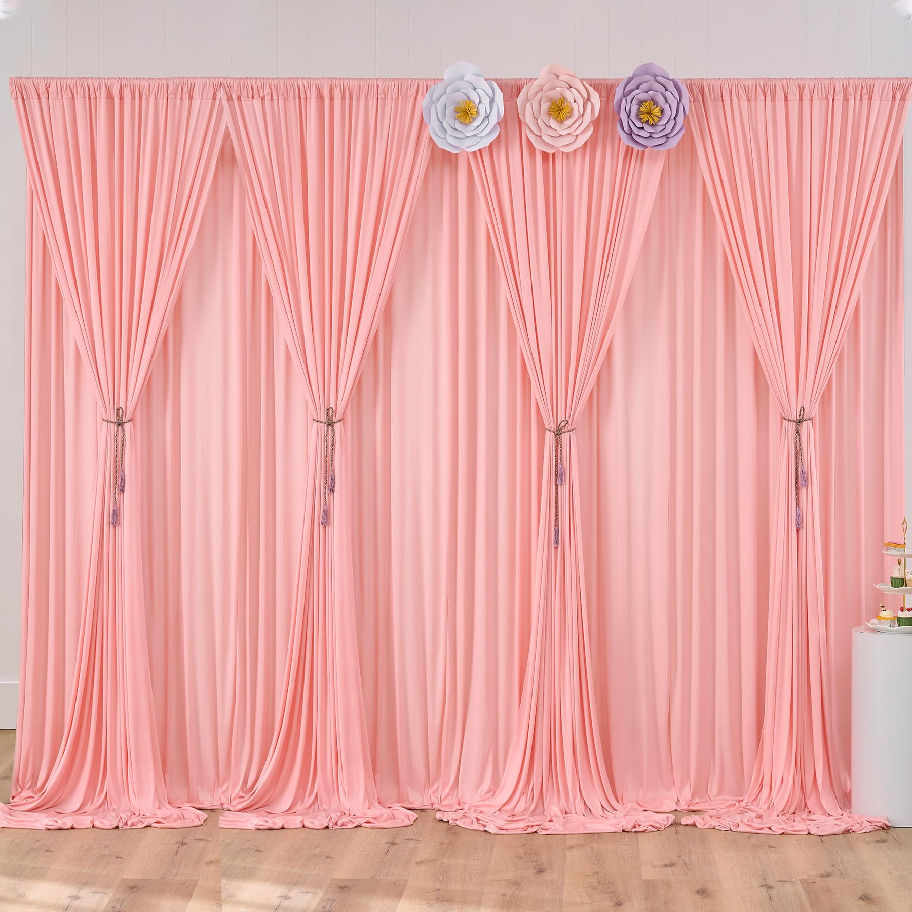 10ft x 10ft Wrinkle Free Black Backdrop Curtains for Parties, 2 Panels 5ftx10ft Polyester Photo Backdrop Drapes for Wedding Birthday Graduation Photography Background — view 114