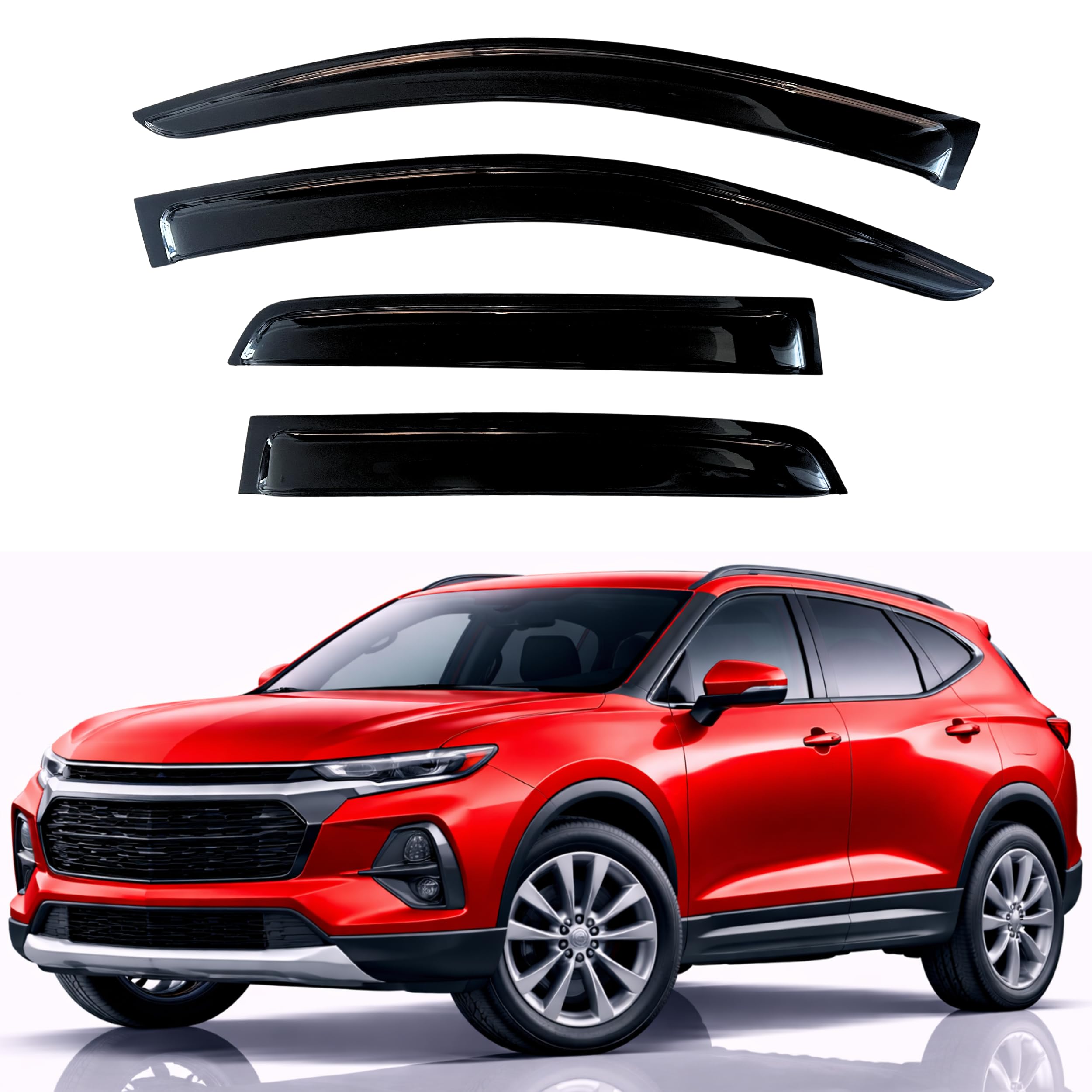 KPY Rain Guards Fit for 2019-2026 Chevrolet/Chevy Blazer, Out-Channel Window Visors Vent Wind Deflectors 4PC, Car Accessories for 19-26 Blazer
