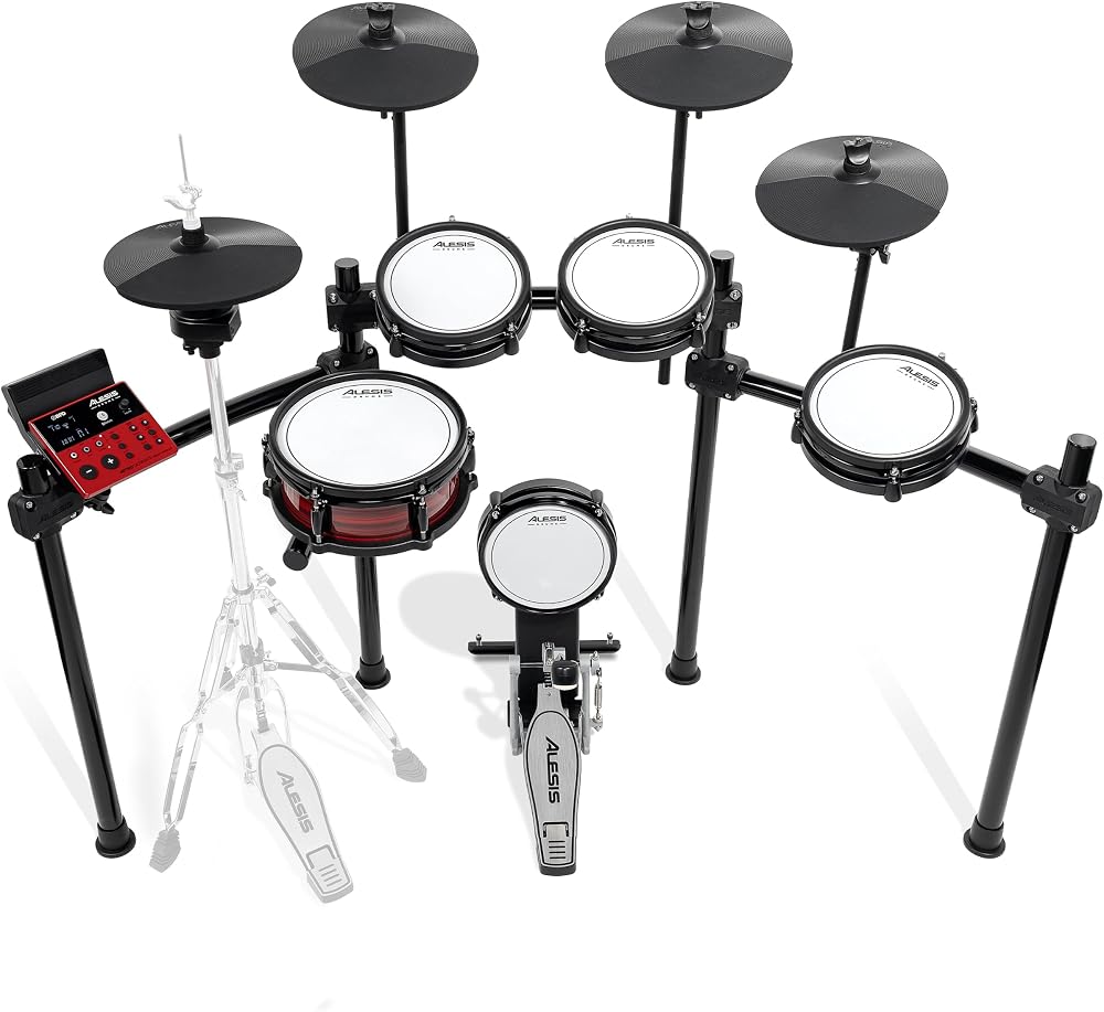 Nitro Ultimate Electric Drum Set | 10" Snare, 8" Toms, Dual-Zone Drums, 10" Movable Hi-Hat, 640+ BFD Sounds, Bluetooth, Drumeo, USB MIDI, Double Kick Compatible