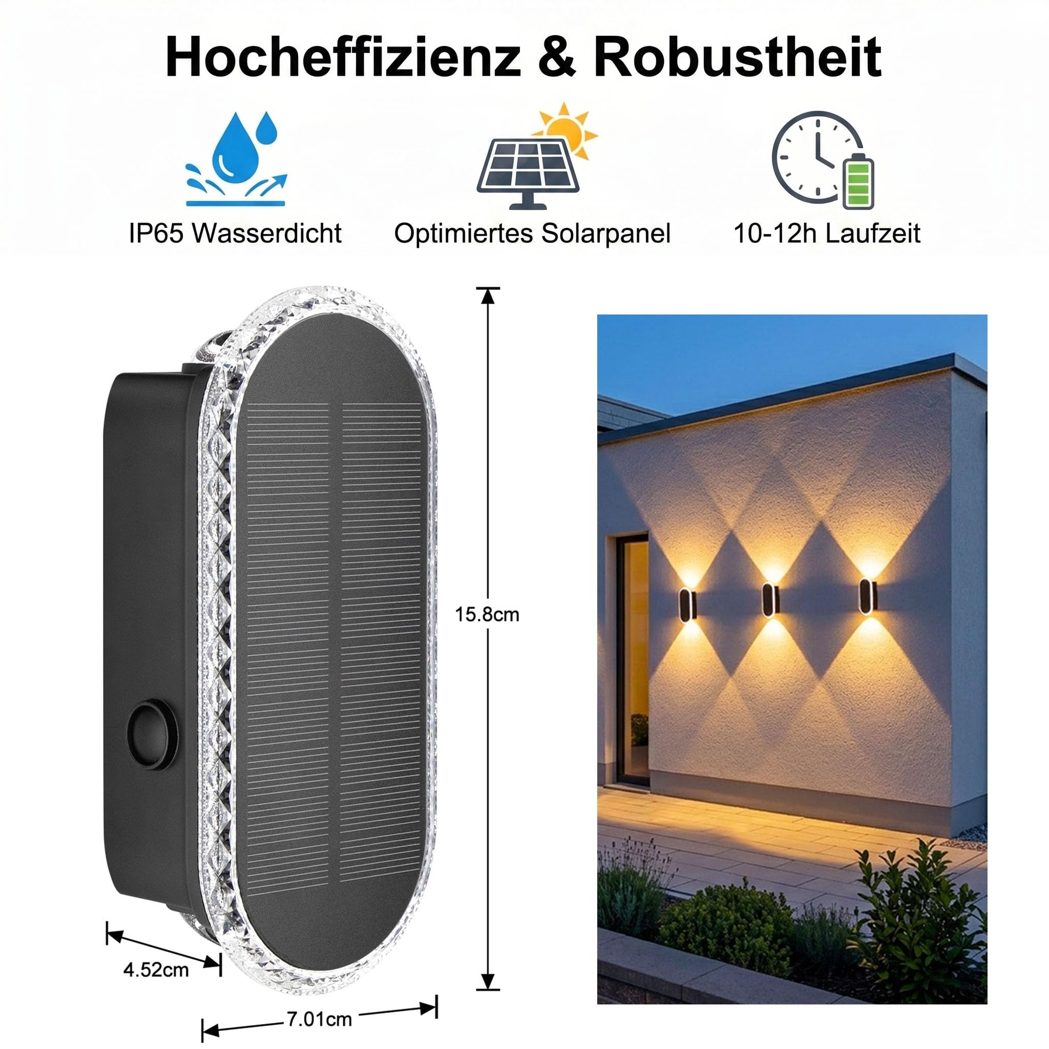 ELLASAY Luces Solares Led Exterior Jardin 6-Pack 1200mAh IP65 Impermeable 3 Colores 12H de Iluminacion