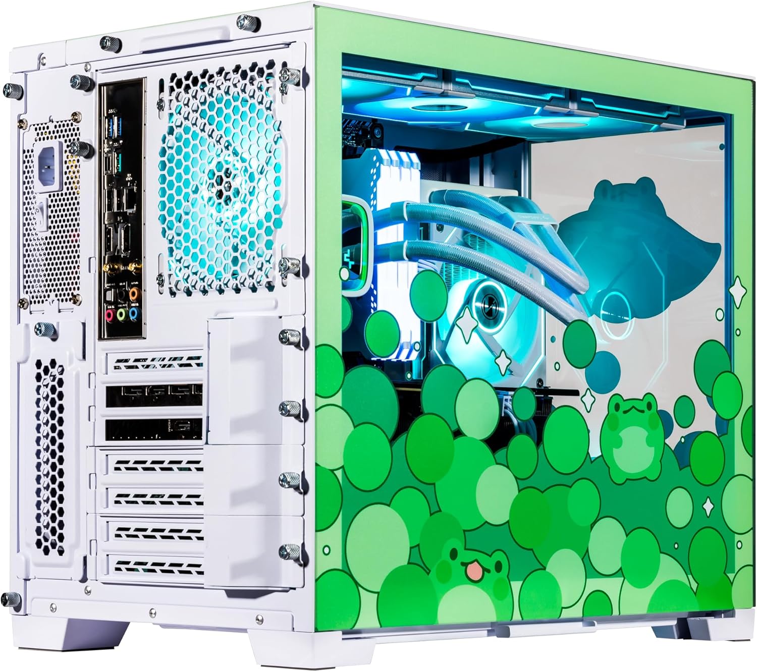 Velztorm Minty Frog Custom Built Gaming Desktop PC (AMD Ryzen 7 5700X, GeForce RTX 5070, 32GB DDR4, 2TB PCIe SSD, RGB Fans, 240mm AIO, 850W PSU, WiFi 5, Bluetooth 5.0, RJ-45, Win 11 Home)