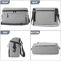 Vista 6 de Organizador universal para cochecito de bebé, espacio grande con portavasos aislado, bolsa de pañales desmontable, correa de hombro ajustable