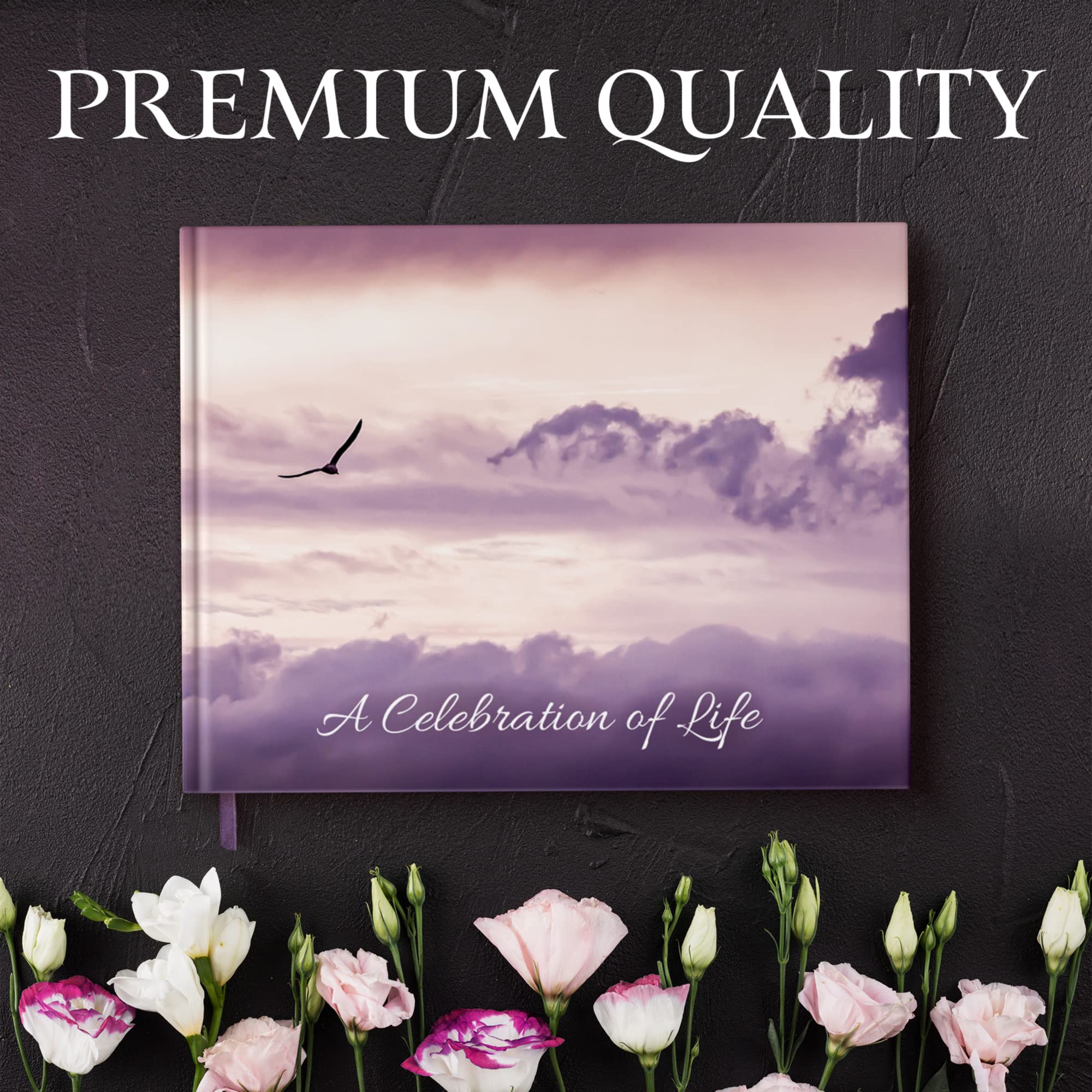 Condition photo showing Good Condition for Celebration of Life Funeral Guest Book, Sky Design Funeral Guestbook, Memorial Service Guest Book, Memorial Book, Funeral Book, Guestbook Funeral, Funeral Registry Book, Memory Book Funeral