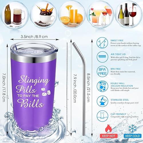 Miniatura 6 de Boao Regalos de graduación para enfermeras, vaso de 20 onzas con tapa y pajilla, pastillas para pagar las facturas, regalo de graduación de técnico