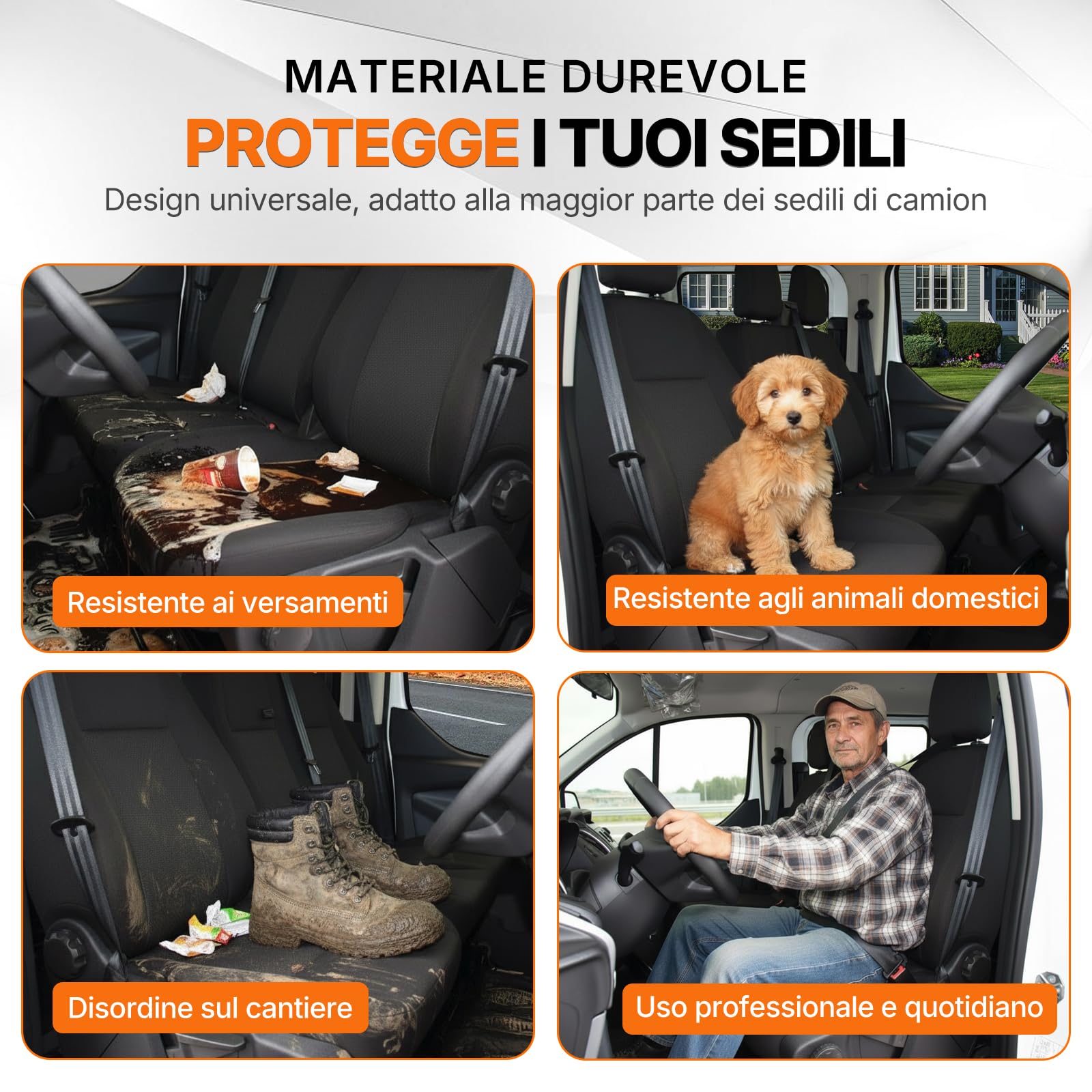 TOYOUN Coprisedili Universali In Ecopelle per Furgoni 3 Posti per La Maggior Parte Dei Furgoni Protezione per Seggiolini Auto Singoli e Doppi Coprisedili 2+1 Nero