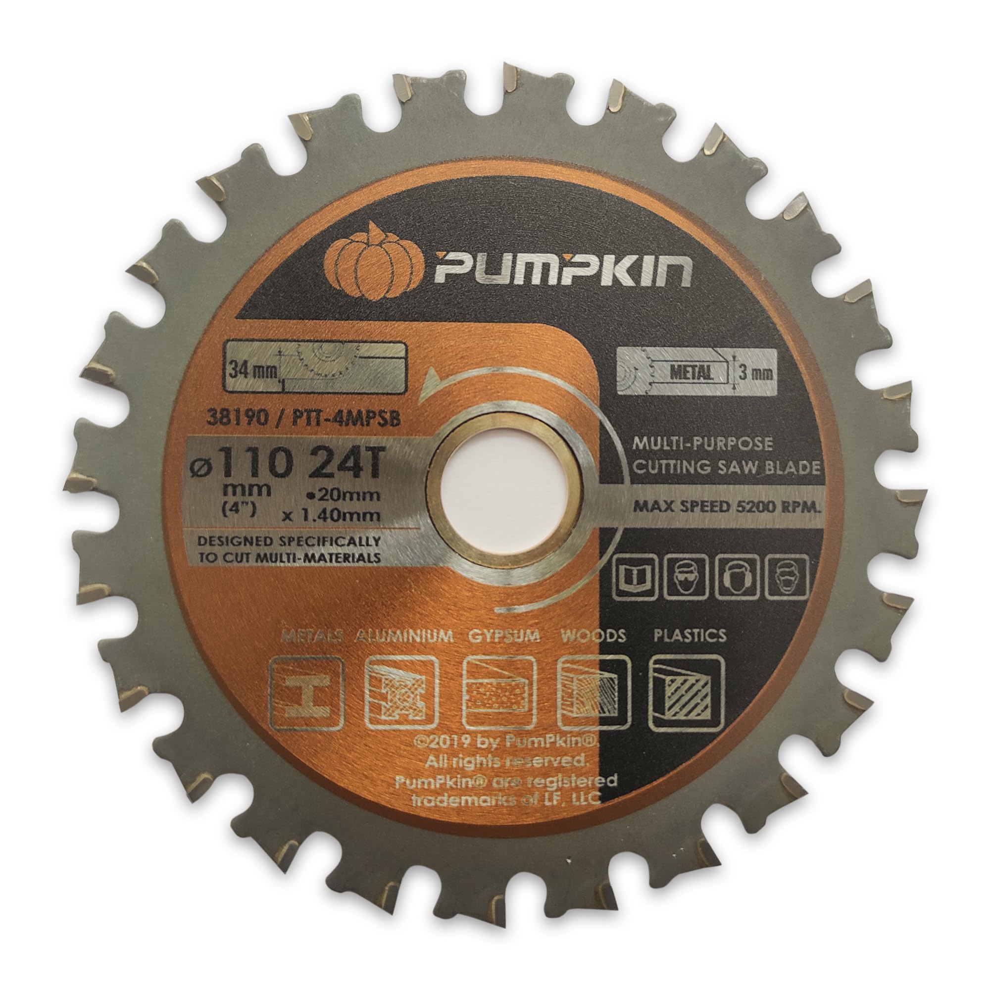 Tuqo Pumpkin Multi-Purpose TCT Saw Blade 4" / 110mm x 24T - 38190 - Cuts Metals, Aluminium, Woods, Plastics, Gypsum (B0CLB2RCJ8) Amazon Price History, Amazon Price Tracker