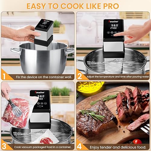 Miniatura 4 de Máquina comercial Sous Vide para restaurante, cocina Sous Vide de 1600 W, circulador de inmersión de 360, 15dB ultra silencioso, IPX7 impermeable,