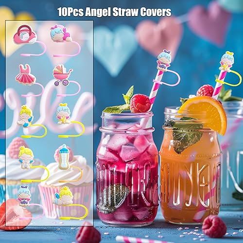 Miniatura 3 de 10 fundas para popotes de silicona de 0.4 pulgadas y 0.394 in de diámetro, cubiertas para popotes compatibles con Stanley de 30 y 40 onzas con asa,