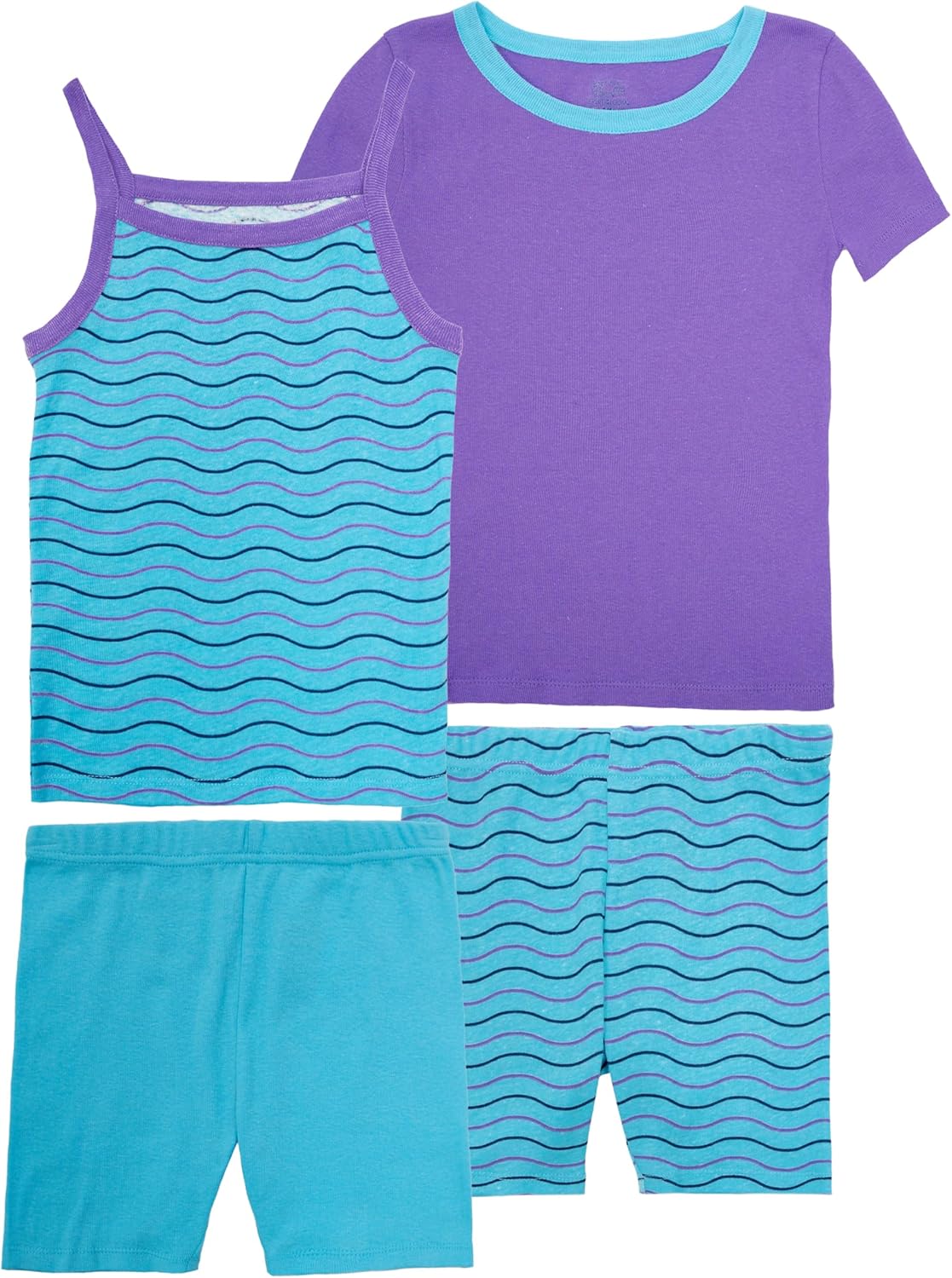 Fruit of the Loom Energize Girl's Snug Fit 4-piece Pajama Sleep Set