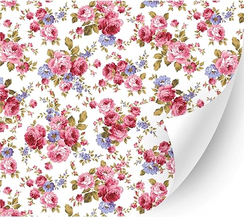 Miniatura 9 de HTV4U Vinilo de transferencia de calor con estampado floral (leopardo de flores, 13.5 pulgadas x 3 yardas)  Vinilo para planchar, película de papel