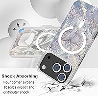 Vista 362 de I-MGAE-IN-AR - Funda diseñada para iPhone 12 y 12 Pro, diseño de mariposa plateada brillante, funda protectora de poliuretano termoplástico, suave