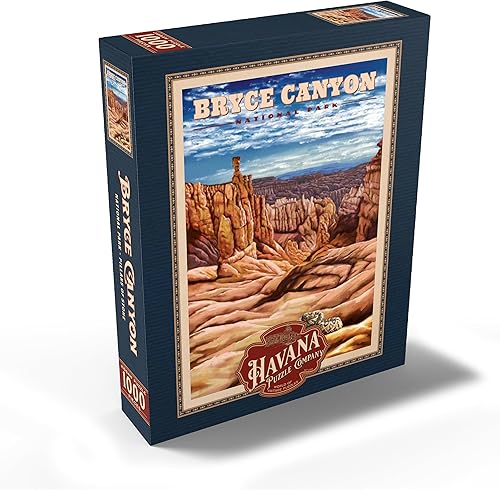 Miniatura 2 de MyPuzzle Bryce Canyon National Park - Pilares de piedra, póster de viaje vintage, rompecabezas premium de 1000 piezas para adultos