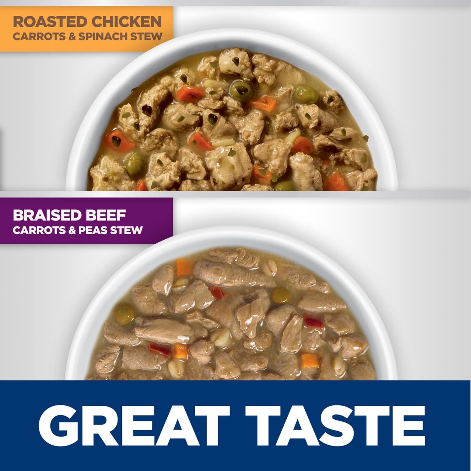 Hill's Science Diet Healthy Cuisine, Adult 1-6, Great Taste, Wet Dog Food, Variety Pack: Roasted Chicken, Carrots & Spinach; Braised Beef, Carrots & Peas Stew, 12.5 oz Can Variety Pack, Case of 12