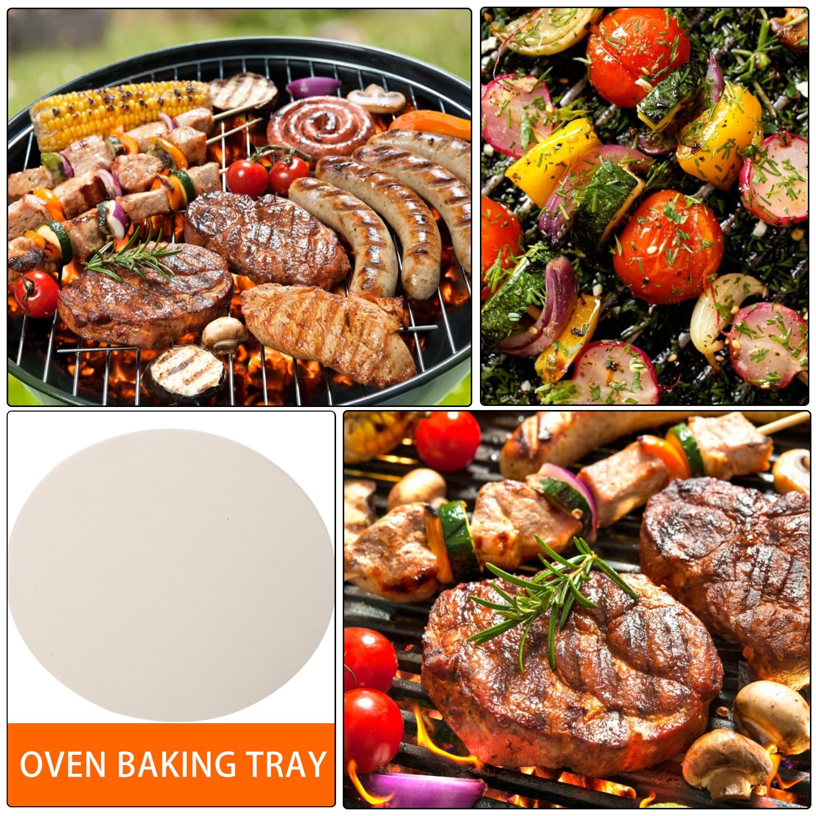 minkissy Bandeja Redonda de Piedra Cordierite para Horno, Distribuye el Calor Uniformemente, Adecuado para Hornear Pan y Pizza en Cocina o Parrilla