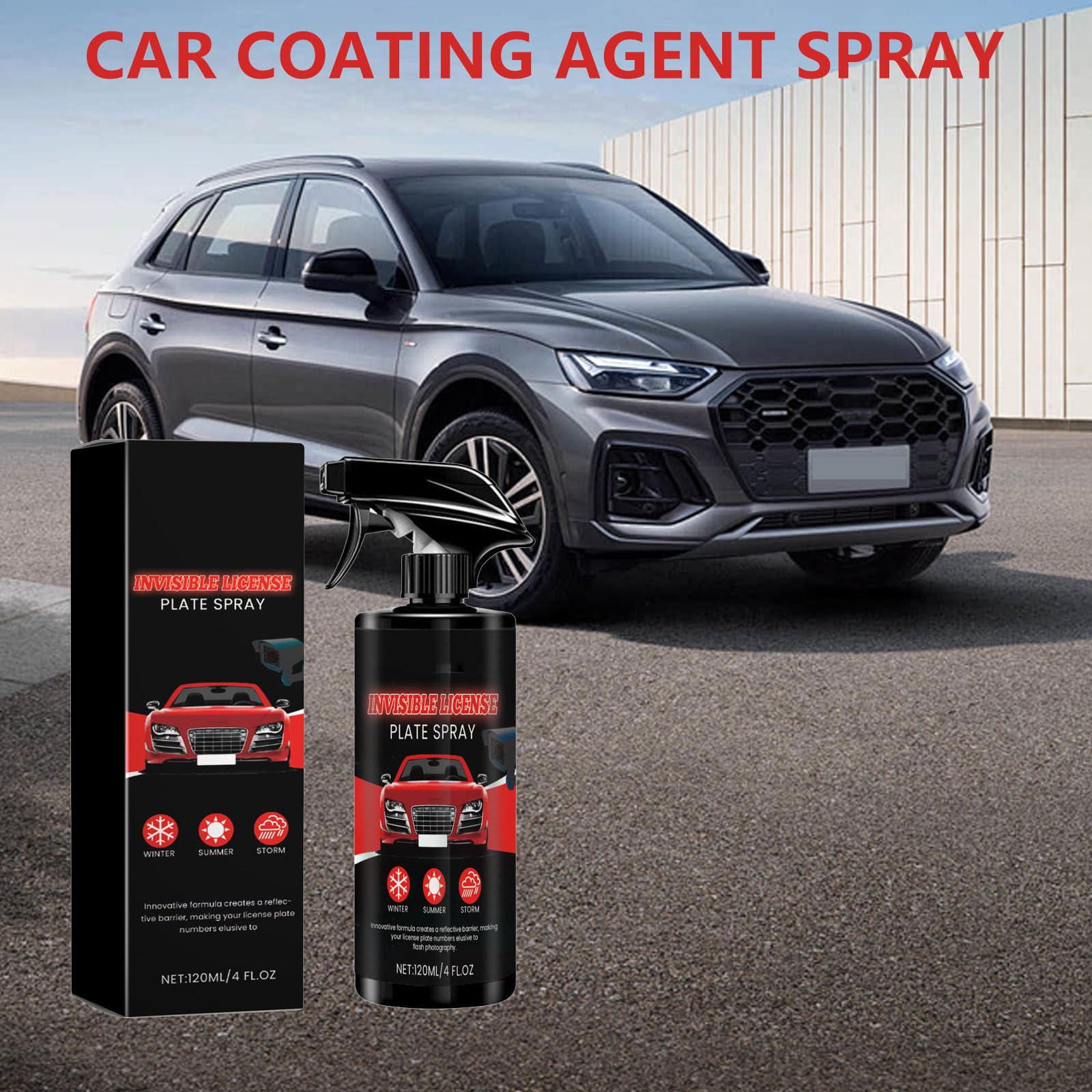 Spray nettoyant 3 en 1 haute protection pour voiture, nettoyant sans eau, anti-rayures, nettoyage automatique et manuel de la peinture, pour métal, outils et voitures (120ML,2PC)