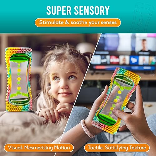 Miniatura 2 de BUNMO Juguete sensorial Liquid Motion Bubbler para niños y adultos, juguete suave para la atención plena, estimulante experiencia sensorial visual,