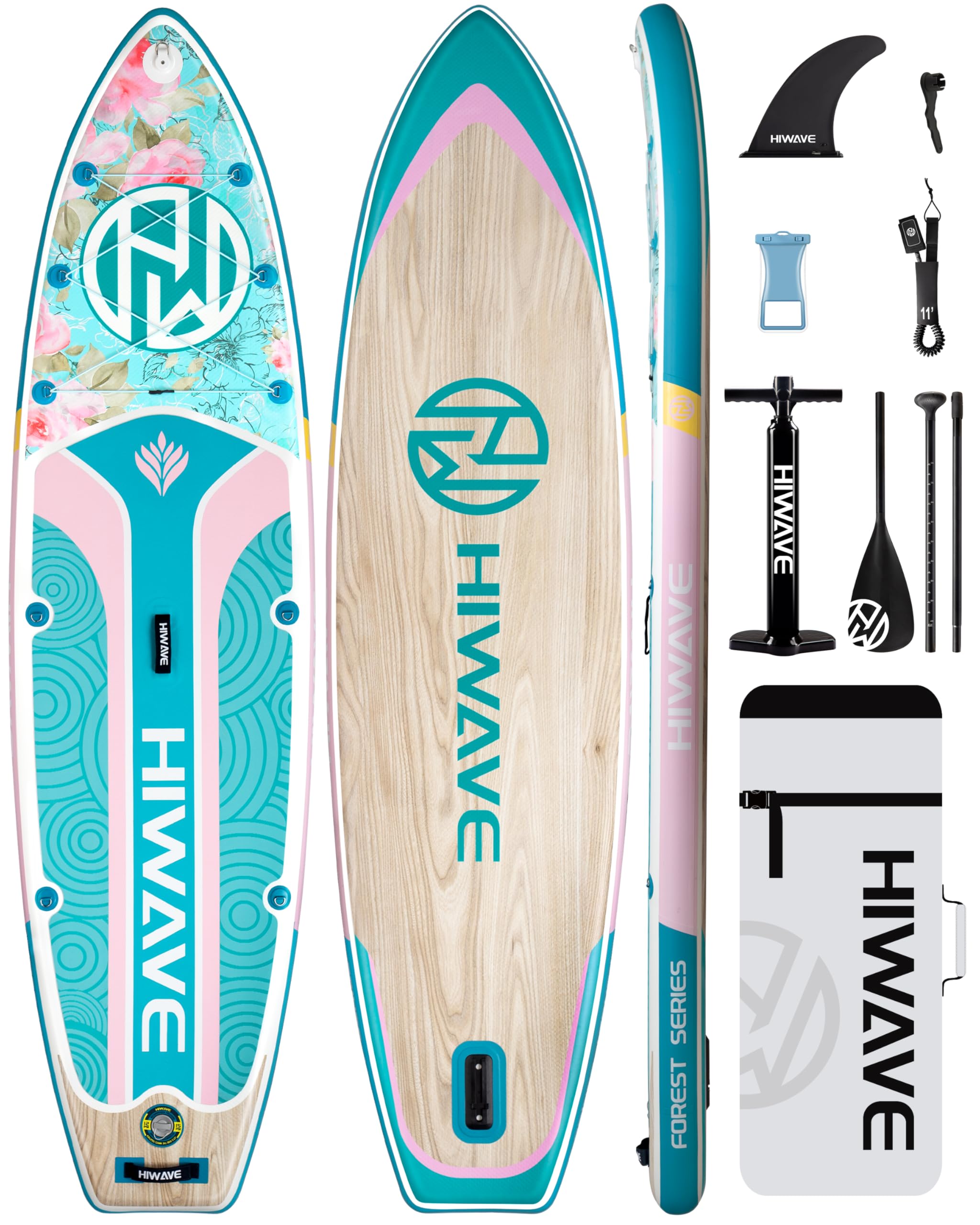 Amazon | Hiwave空気入りパドル11'*34'*6'超ワイド支持板、350 lb