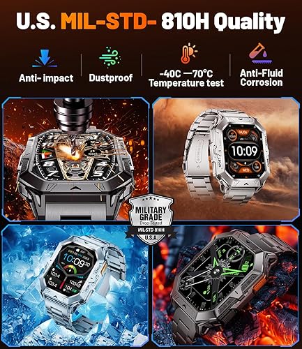 Miniatura 8 de LIGE Reloj inteligente para hombre con llamada de marcarespuesta, pantalla AMOLED de 2.13 pulgadas, relojes de fitness para hombres con batería de