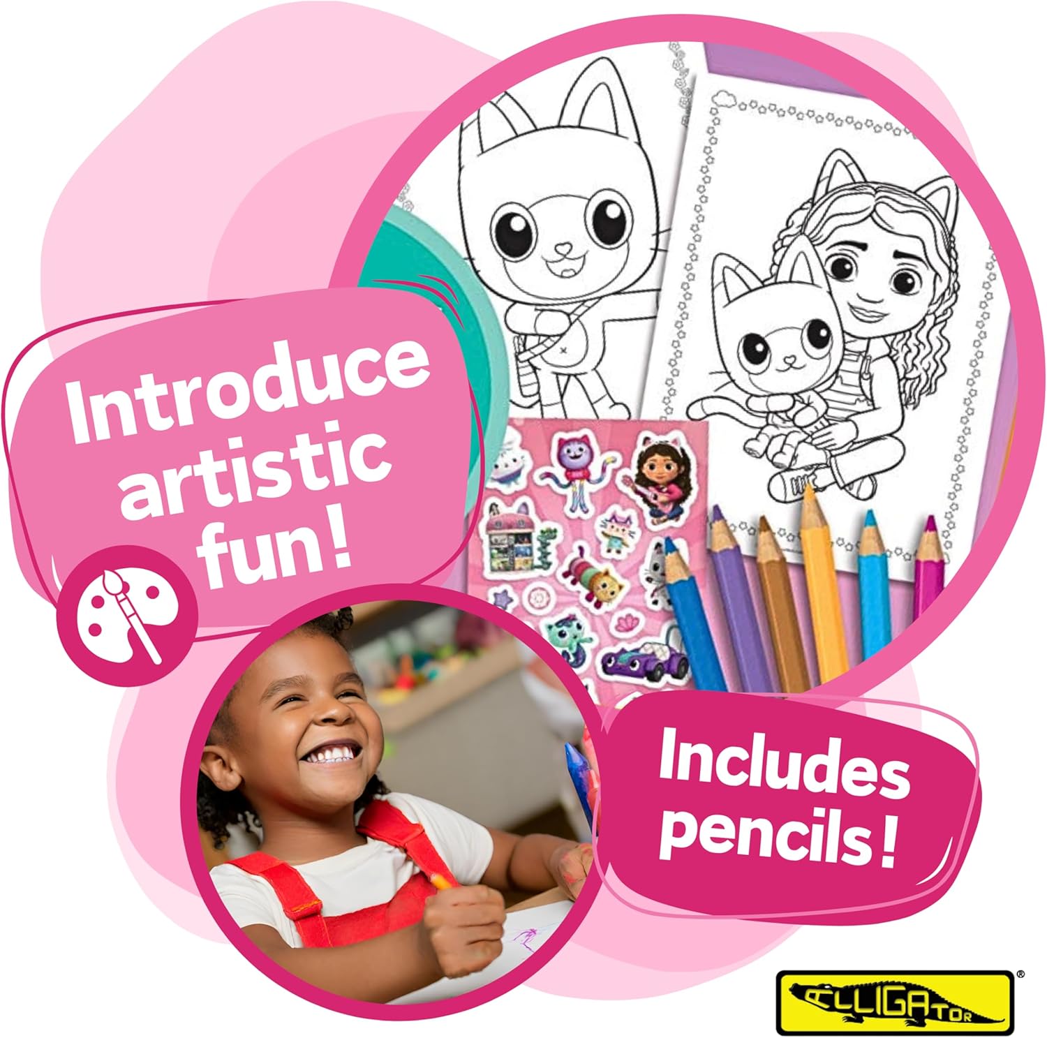 Alligator Gabby's Dollhouse Colouring Set