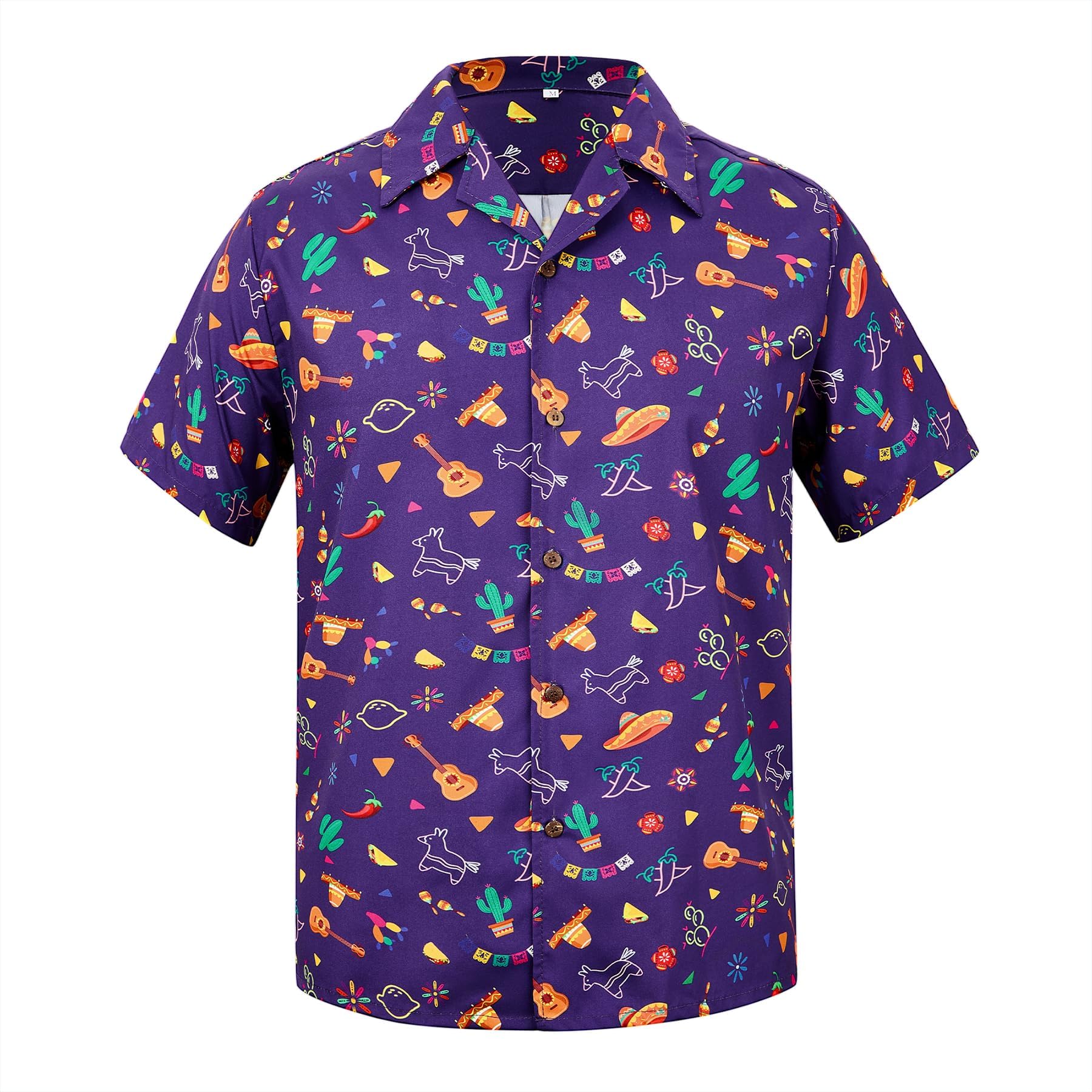 90s 80s Outfit for Men - Funny Retro Short Sleeve Button Down Hawaiian Shirt for Disco & Themed Party & Beach