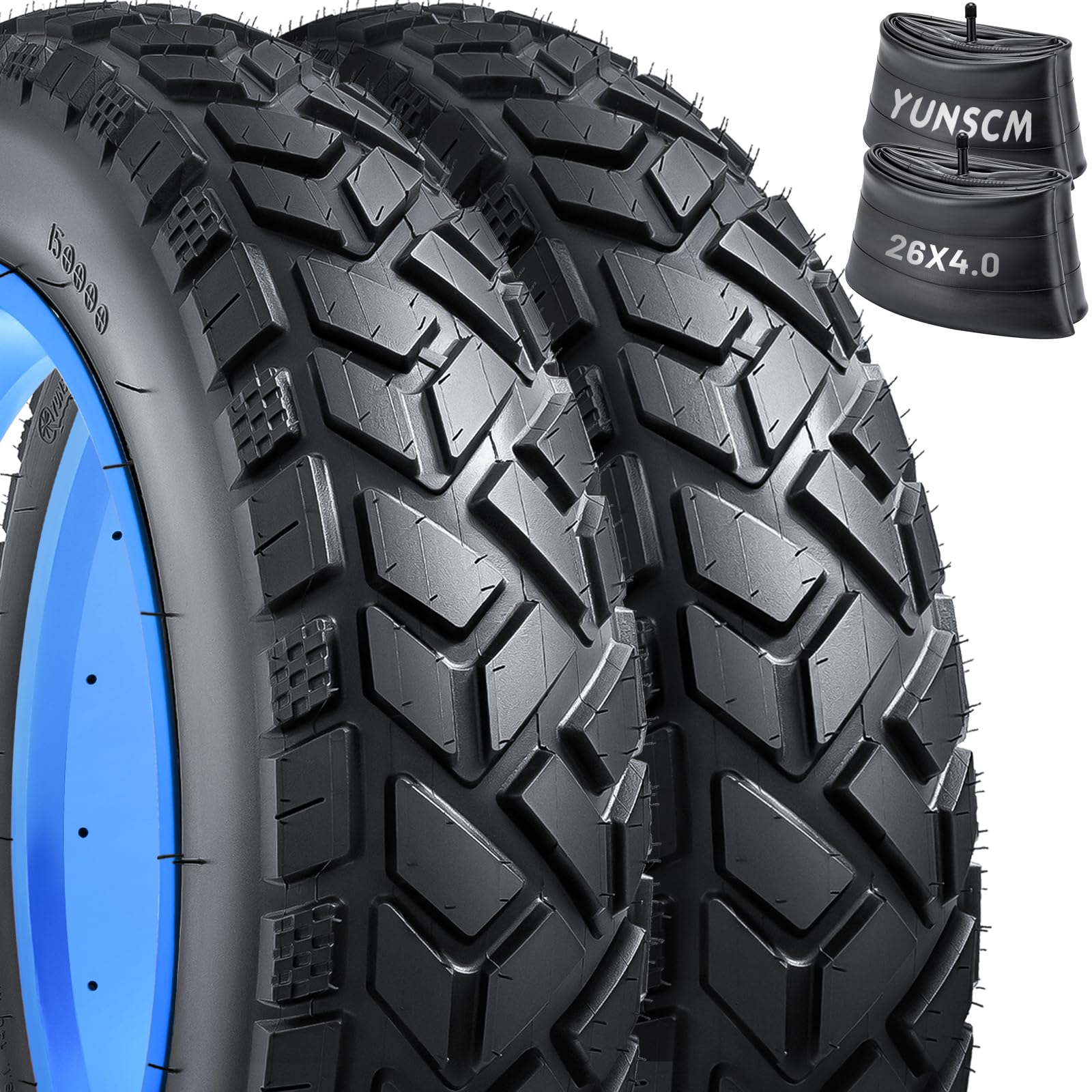 Neumáticos Fat E-Bike 26 x 4, resistentes, de alto rendimiento 26 x 4,0/102-559 y cámaras de aire compatibles con bicicletas eléctricas 26 x 4.0, MTB, montaña, todo terreno Directional Tread